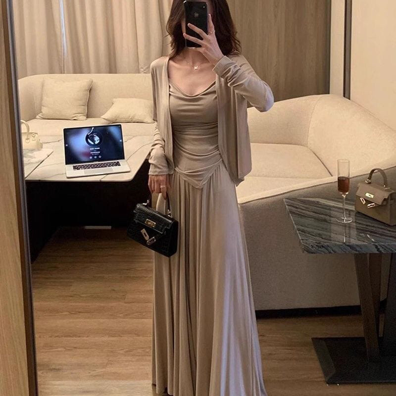 Dress Smile Oneset Wanita Terbaru Suit Setelan Knit Sexy Casual Basic Stretch