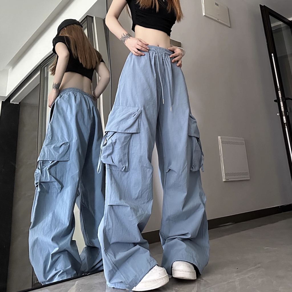 Baggy Pants Wanita Highwaist Celana Cargo Panjang Oversize