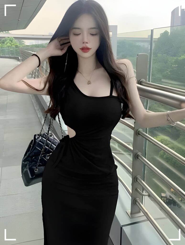 Sleeveless Drawstring Cut Out Waist Bodycon Midi Dress With Side Split